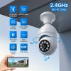 Light Bulb Security Camera, Human Detection And Human Track, Color Night Vision, Instant Alert, 1080P Wireless Wi-Fi Smart Home Security Cameras,