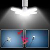 1pc E27 LED Bulb Fan Blade Timing Lamp AC85-265V 28W Foldable Led Light Bulb Ceiling Light For Home