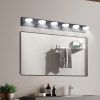 LED Modern Black 6-Light Vanity Lights Fixtures Over Mirror Bath Wall Lighting