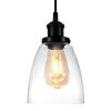 Black Pendant Lighting for Kitchen Island Modern Glass Shade Pendant Light