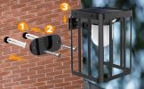 2-Pack: Outdoor Solar Wall Sconce Lights Black