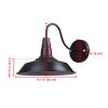 10" Wall mounted light features classic black dome lampshade and vintage gooseneck hanging rod for bringing industrial style for home and commercial