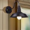 10" Wall mounted light features classic black dome lampshade and vintage gooseneck hanging rod for bringing industrial style for home and commercial