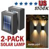 2-Pack LED Solar Street Light Sensor Outdoor Garden Yard Fence Wall Lamp Pathway