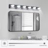 LED Modern Black 6-Light Vanity Lights Fixtures Over Mirror Bath Wall Lighting