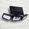 Solar Wall Lamp 74 LEDs 3 Adjustable Head Motion Sensor Flood Light IP65 Waterproof Security Light Outdoor