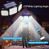 112LED Solar Lights Outdoor, 3 Adjustable Heads, 270°Wide Angle, IP65 Waterproof, Black, 1Pack