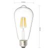 Edison Bulb LED Light Vintage Style Lighting Filament Lamp E26 Warm white 1PCS