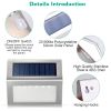 6Packs Solar Step Lights Stainless Steel Outdoor Solar Deck Lights LED Fence Lamp for Outside Garden Backyard Patio Stair Wall