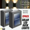 2-Pack LED Solar Street Light Sensor Outdoor Garden Yard Fence Wall Lamp Pathway