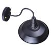 10" Wall mounted light features classic black dome lampshade and vintage gooseneck hanging rod for bringing industrial style for home and commercial