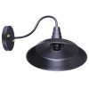 10" Wall mounted light features classic black dome lampshade and vintage gooseneck hanging rod for bringing industrial style for home and commercial