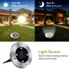 4pcs Solar Ground Light Waterproof Buried Light In-Ground Path Deck Lawn Patio Light 4LED