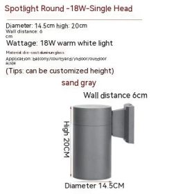 Waterproof Up And Down Spotlight (Option: Warm Light-Gray Double Head 26W)