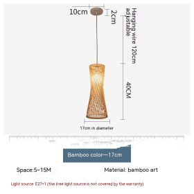 Japanese New Chinese Style Bamboo Bamboo Artwork Chandelier (Option: With Warm Light-17cm Diameter White)