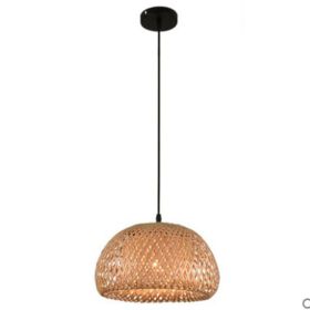 American Garden Bamboo Woven Chandelier Restaurant Southeast Asia Lamps (Option: Photo Color-30cm)