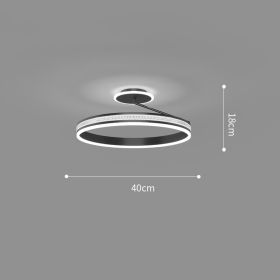 Modern And Minimalist Bedroom Ceiling Lights (Option: Black-White light-40cm)