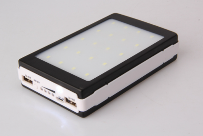 Aluminum Alloy Camping Lamp Solar Power Bank Material (Option: Black-6000MAh-1PC)