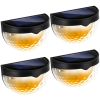 4Pcs Solar Fence Lights Outdoor Dusk To Dawn Sensor Decorative Deck Lamps IP65 Waterproof