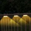 4Pcs Solar Powered LED Step Lights Outdoor IP55 Waterproof Dusk To Dawn Sensor Fence Lamps