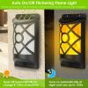 Flame Solar Lights Outdoor 96 LEDs Waterproof Flickering Flame Wall Mount Lamp Auto On Off